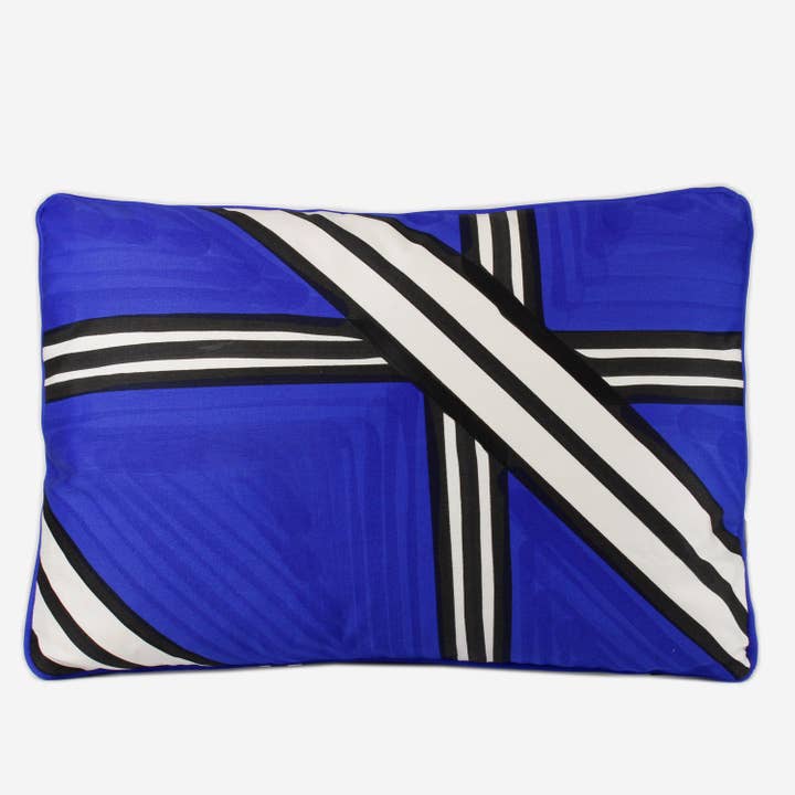 Hand-Painted Tria Cushion - Blue for wholesale by Shellomar