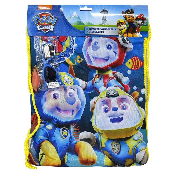 Limited Edition Toys - Wholesale Backpack - Kids - Paw Patrol Drawstring Backpack with Sunglasses