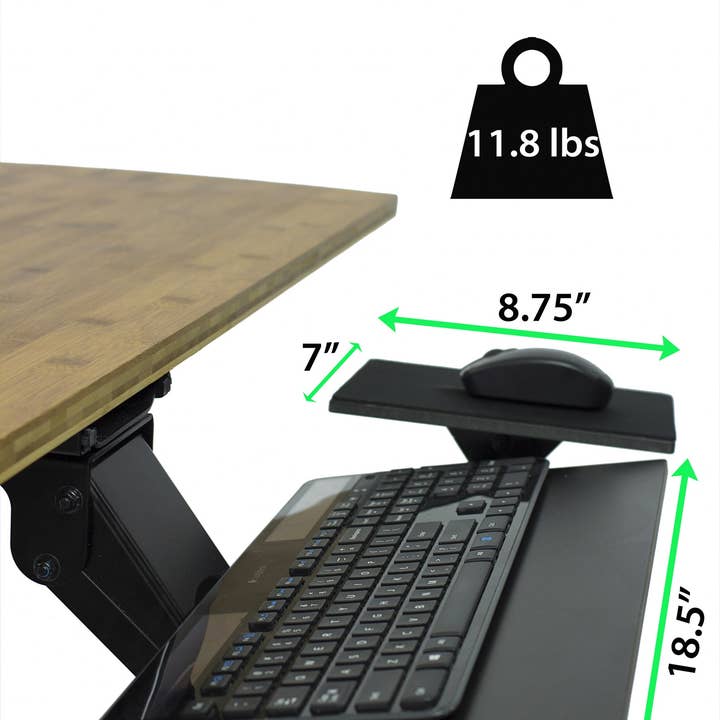 HomeRoots - Wholesale Desk Organizer - Black Ergonomic Under Desk Pull Out Keyboard Tray