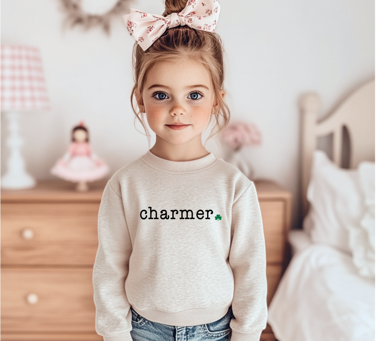 Bump & Beyond Designs - Wholesale Shirt - Kids - Toddler and Kids, Charmer St. Patrick's Day Sweatshirt2