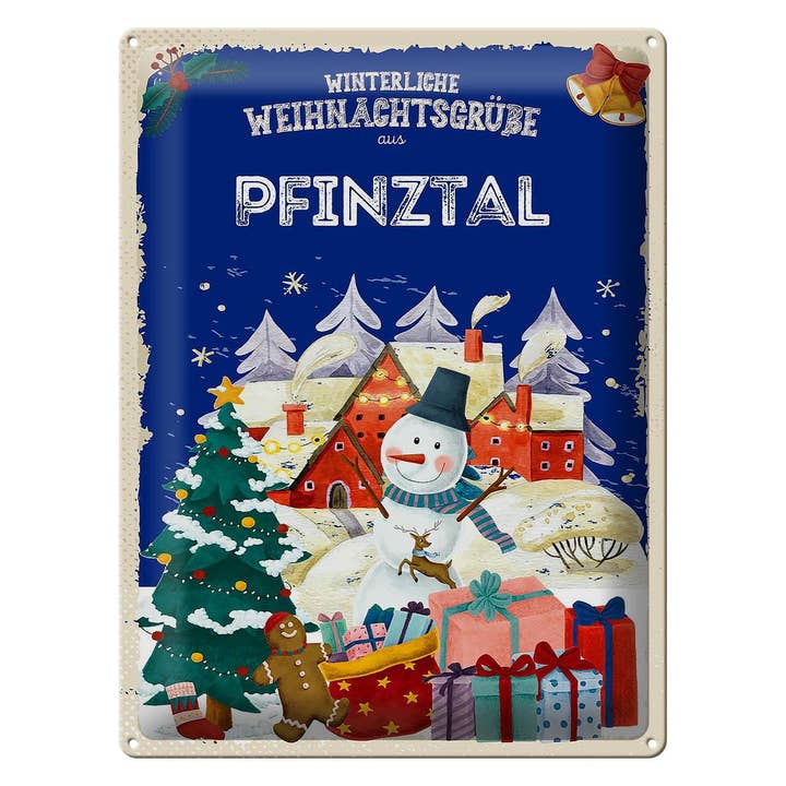 Cartello decorativo regalo PFINZTAL Auguri di Natale 30x40 cm per la vendita all'ingrosso da parte di Femer