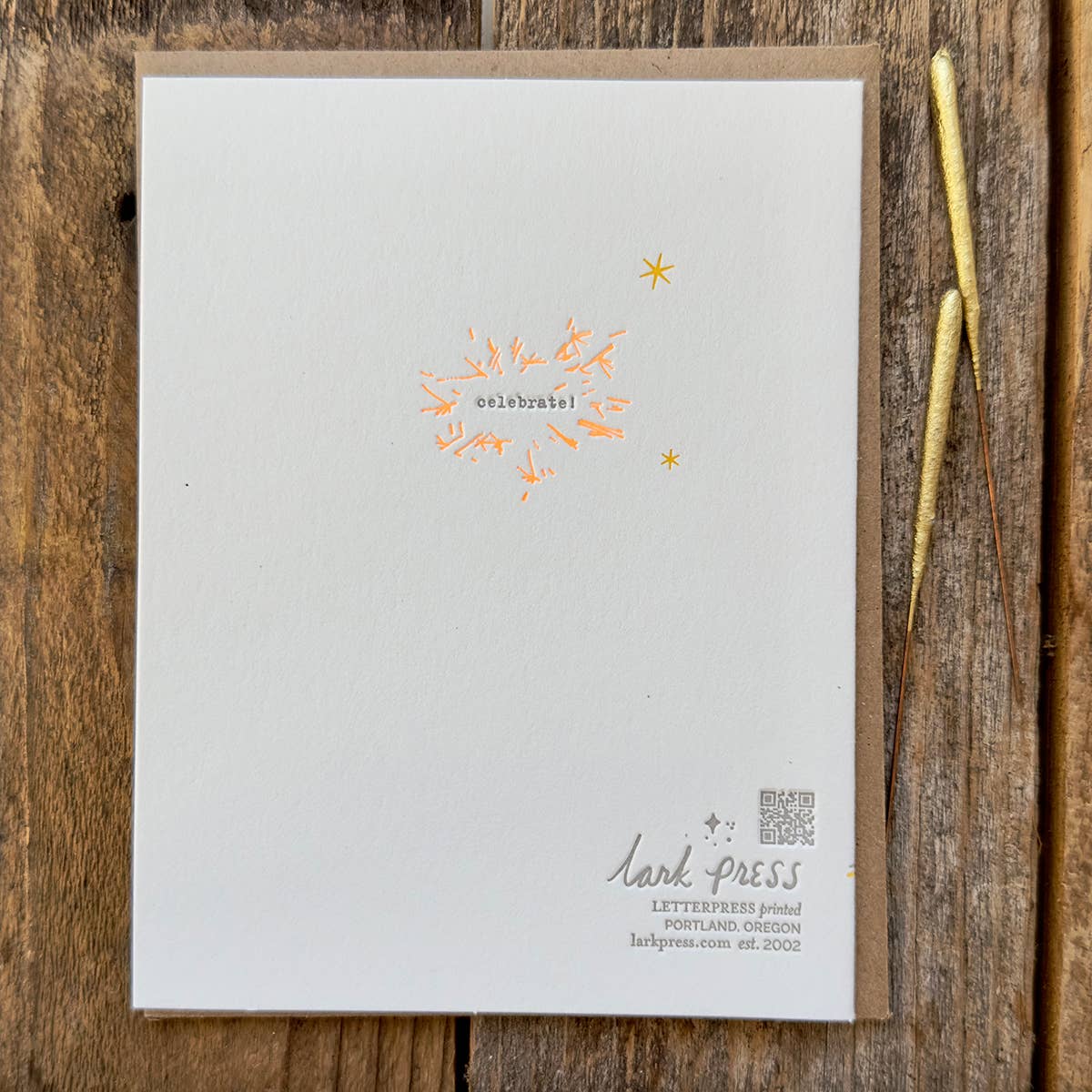 Lark Press - Wholesale Birthday Card - Sparkler Wishes Happy Birthday Letterpress Greeting Card1