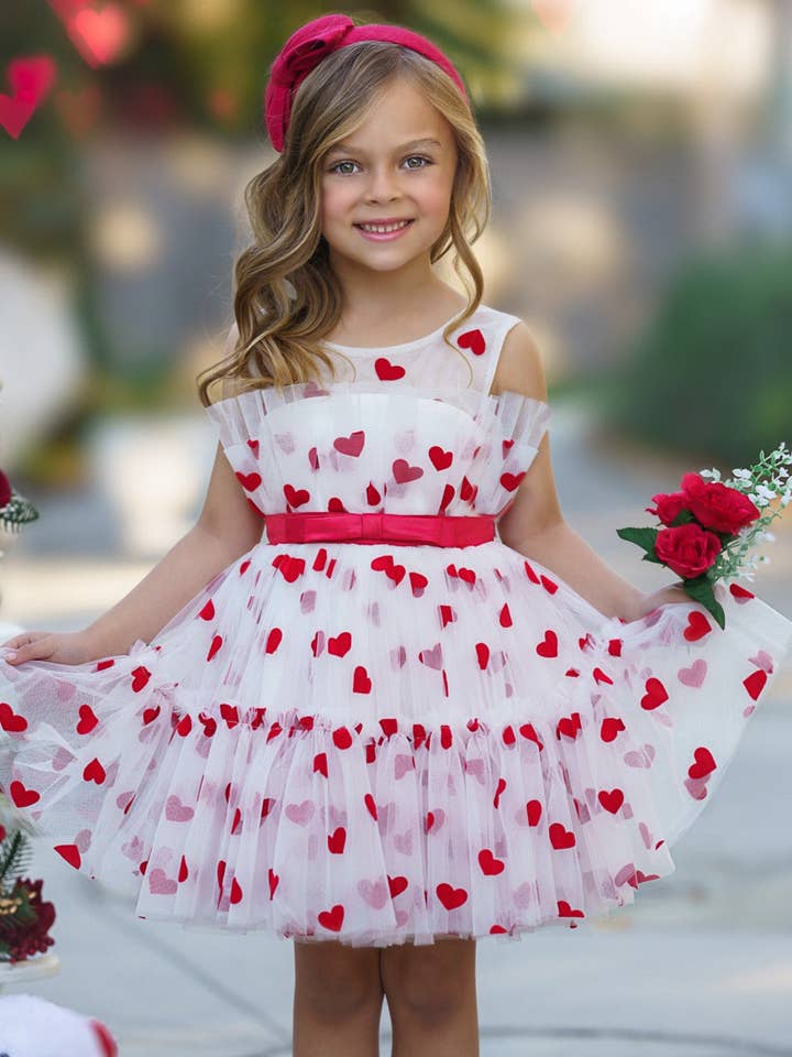 Kisses And Cuddles Fanned Tulle Dress for wholesale by Mia Belle Girls • Wholesale