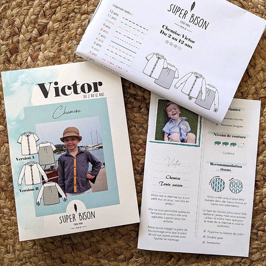 Super Bison – Engroshandel DIY-sysæt – Mønster skjorte Victor 2/12 år1