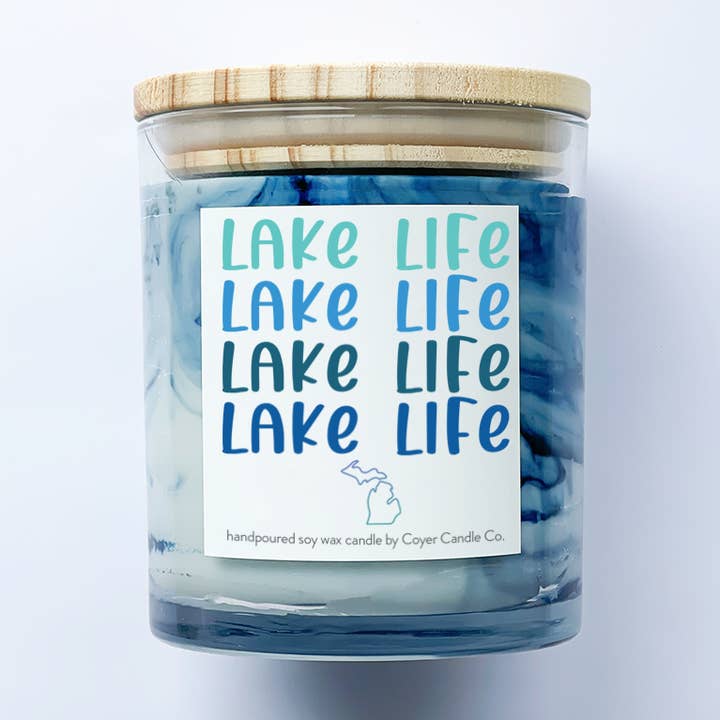 Frascos de vela 11 onças - Lake Life “Your State” por atacado de Coyer Candle Co.