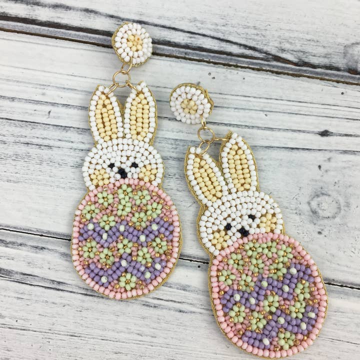 Easter Egg and Bunny Beaded Earrings for wholesale by SongLily