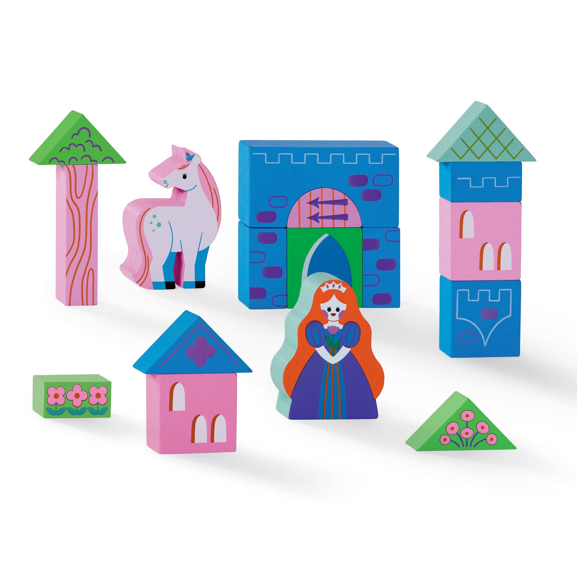 Crocodile Creek Inc. - Wholesale Blocks - Kids Baby - Build & Play Wood Blocks - Princess Palace2