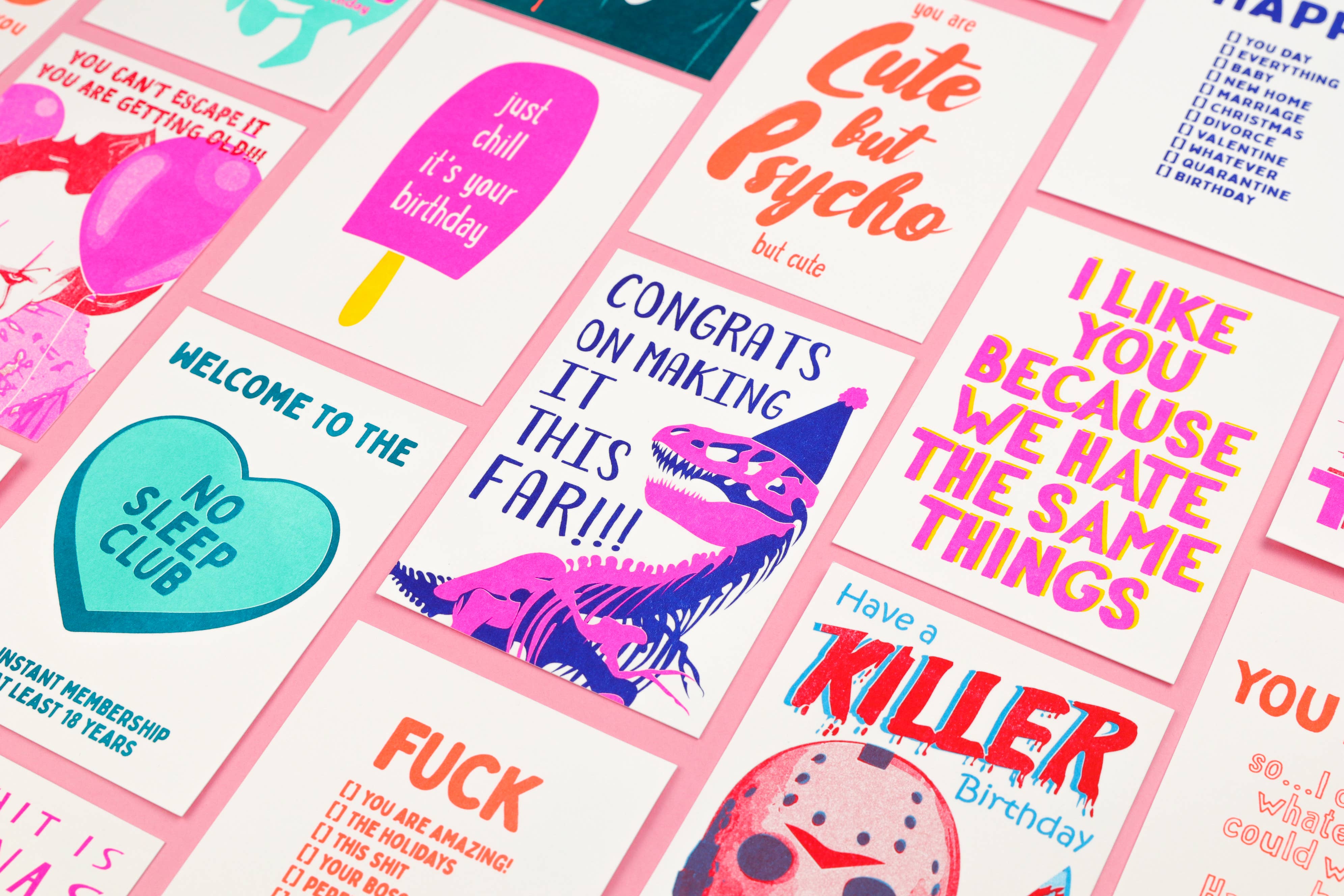 Studio Inktvis - Wholesale Friendship Card - I Like you because we hate the same things Riso Postcard6