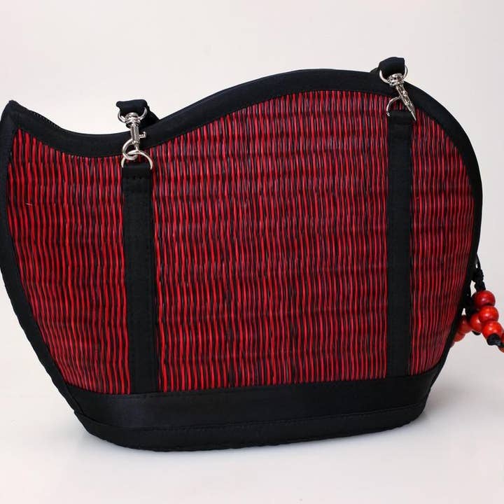 Baskets of Cambodia - Wholesale Crossbody Bag - Women's - Award-Winning Medium Size Asymmetrical Kiri Wave Purse23