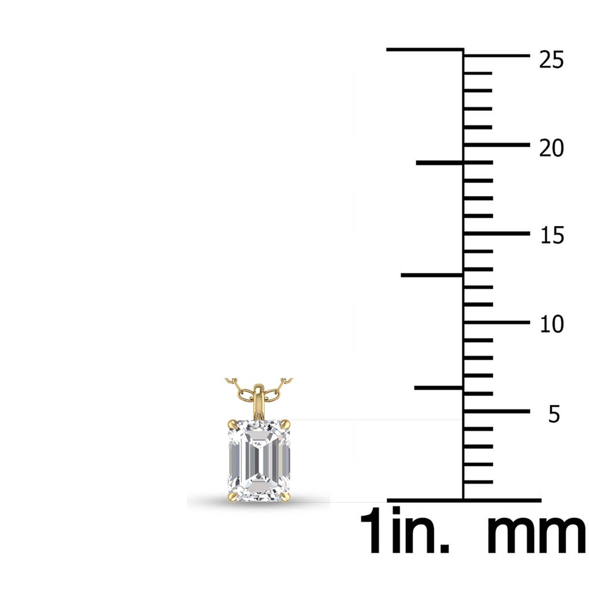 Szul USA LLC - Vendita all'ingrosso Collana con ciondolo/pendaglio - Ciondolo con diamante smeraldo coltivato in laboratorio da 1/4 ct in oro giallo 14K4