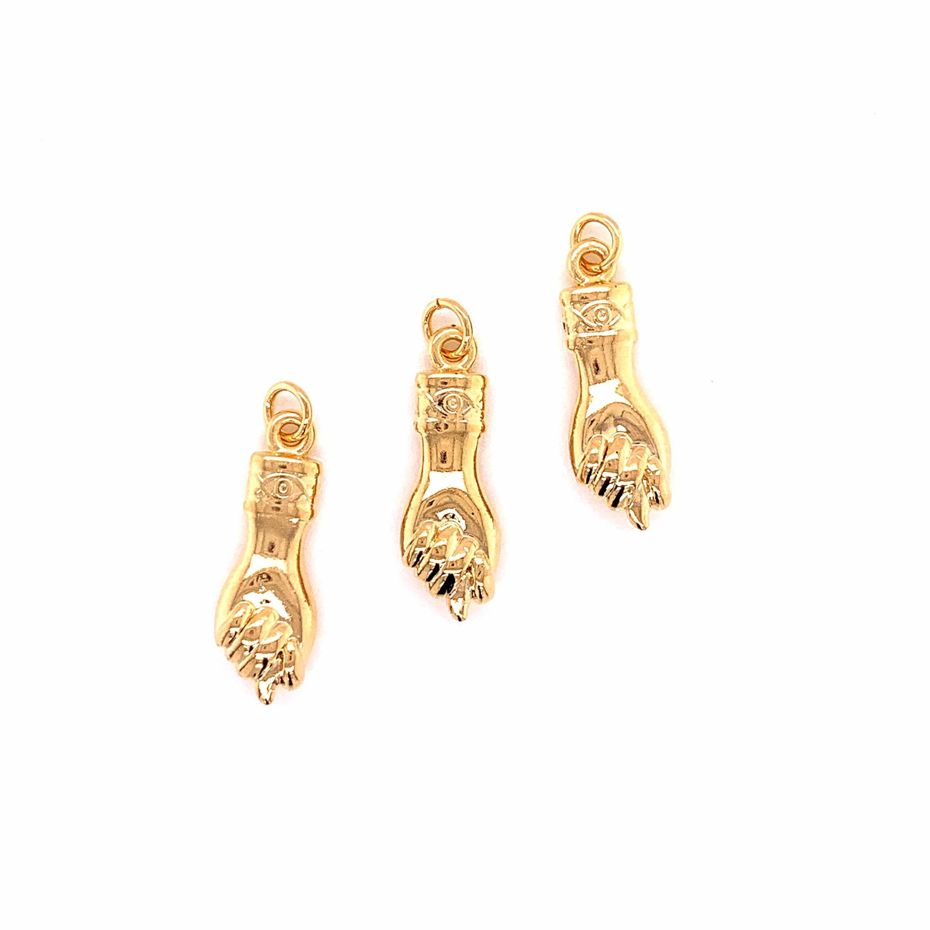 The Bead Bazaar - Wholesale Individual Charm/Pendant - Gold Filled Figa Hand Charm, Mano Fico Italian Amulet Hand Pendant, Gold Filled Mens Charm, Gold Figa Hand Charm, Gold Filled Wholesale Charms3