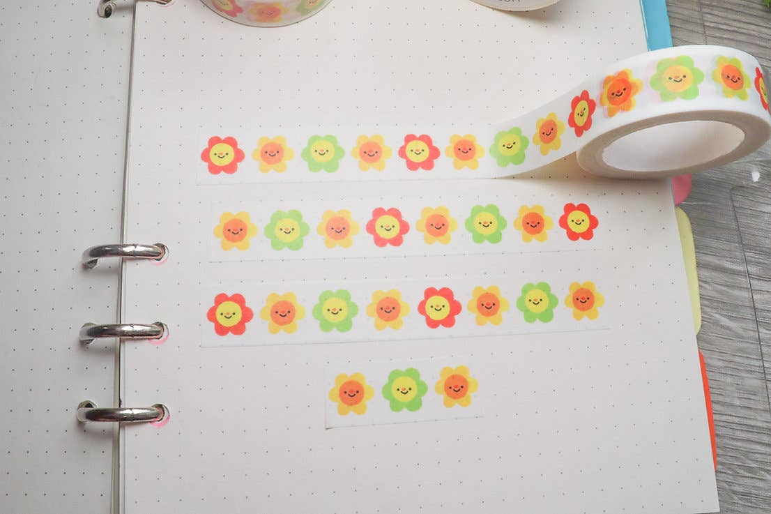 Ocean Hughes – wholesale Washi tape – Smiley Flowers Washi Tape1