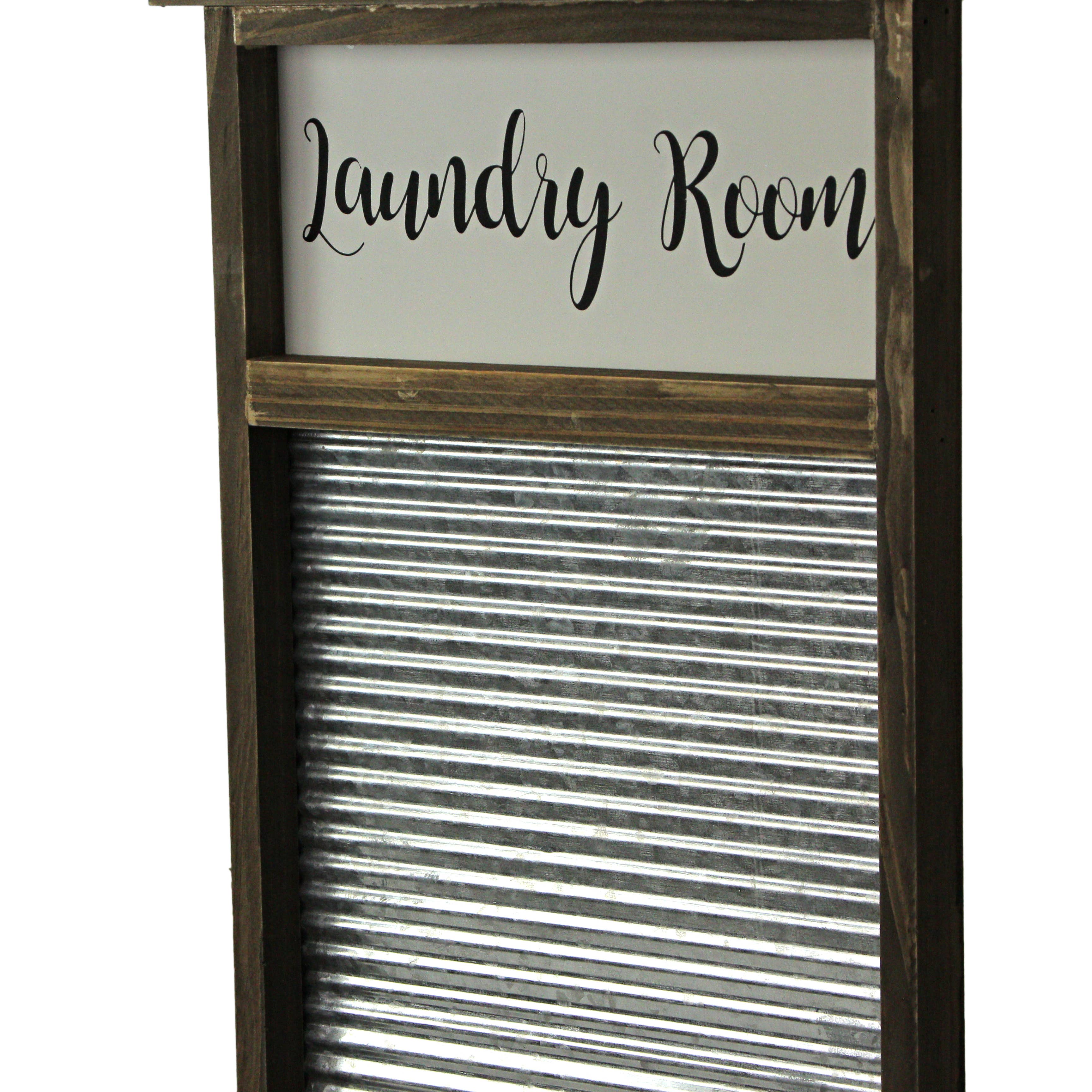 Zeckos - Wholesale Sign - Wood and Metal Vintage Washboard Laundry Wall Décor2