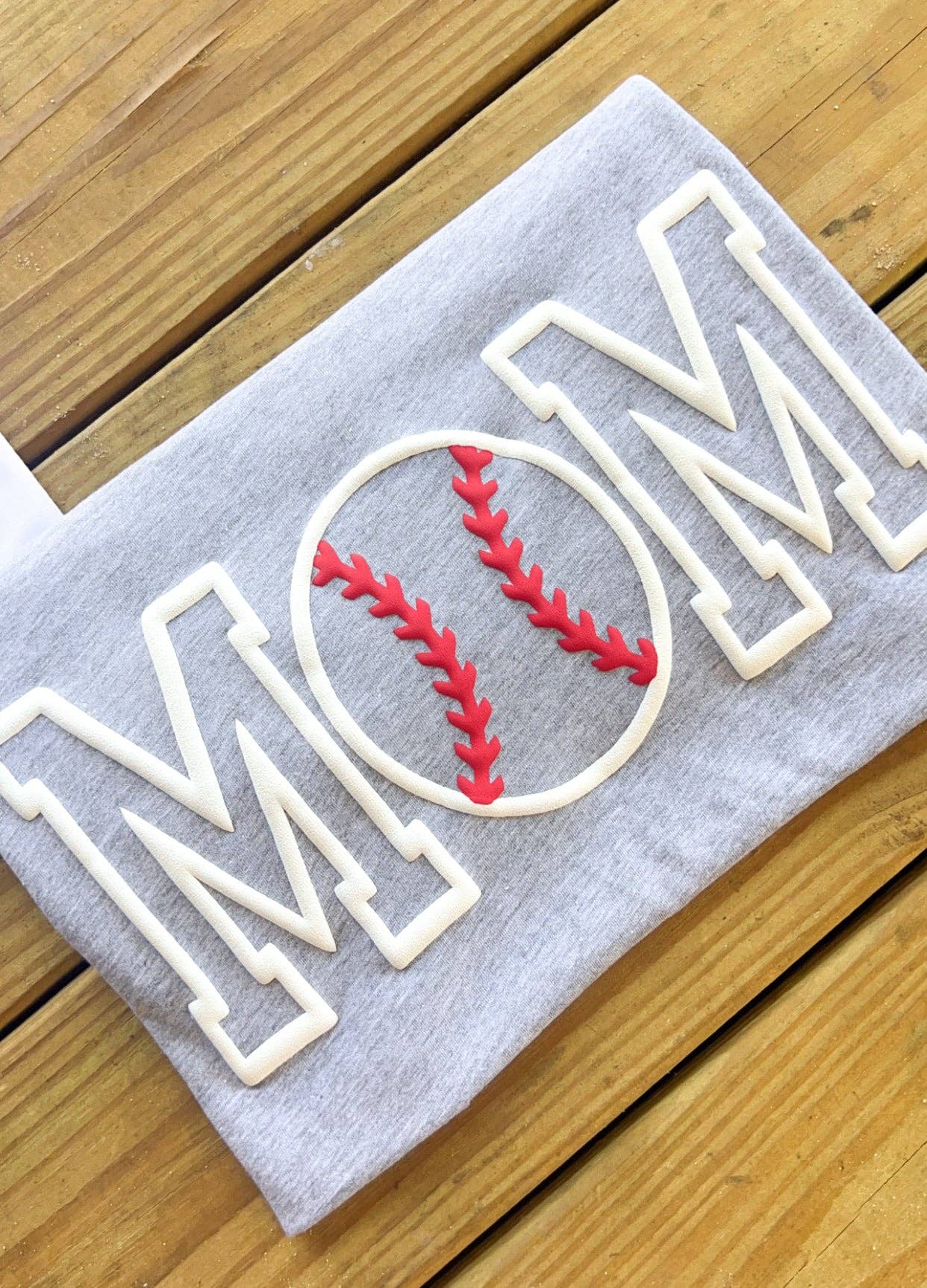COTTON PRESS CO. - Wholesale Screen Printed T-Shirt - Women's - 3D Puff Baseball Mom/Mama T-Shirt2