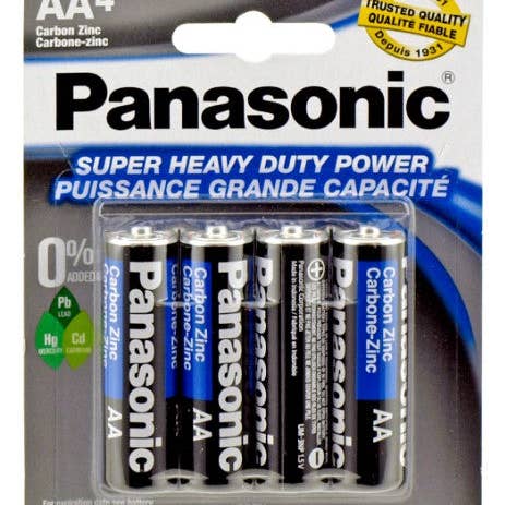 Pilhas AA de Alta Capacidade Panasonic, Pack de 4 por atacado de EcoQuality