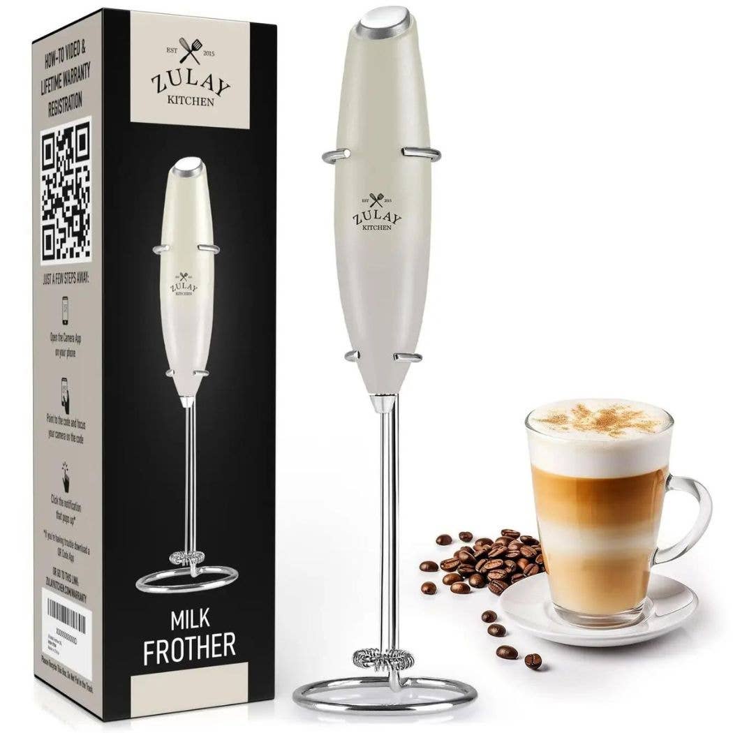 Zulay Kitchen - Wholesale Kitchen Tool/Gadget - Powerful Handheld Milk Frother with Stand3