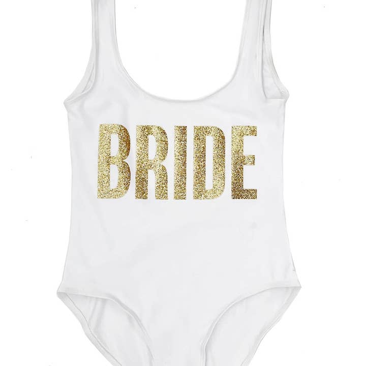 Classy Bride – Großhandel Badeanzug – Damen – BRIDE Glitzer-Badeanzug mit hohem Schnitt