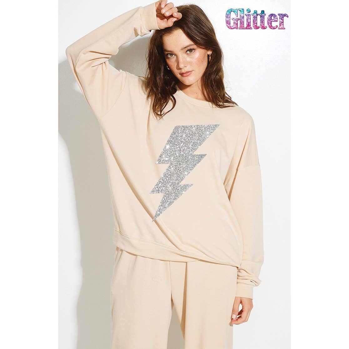 Phil Love - Vente Ensemble de vêtements d'intérieur – femme - Ensemble sweat-shirt en tissu éponge à paillettes9