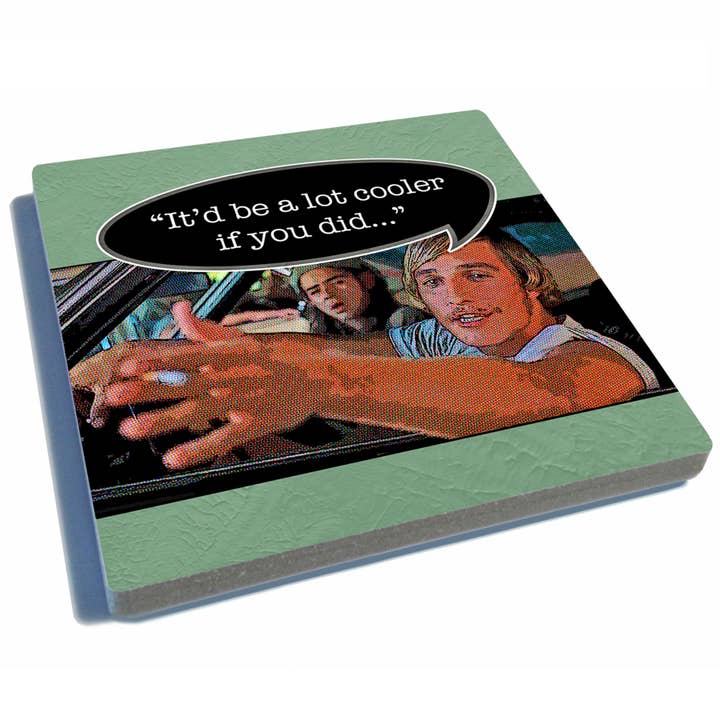 Stone Drink Coaster w/Cork Backing - It'd Be A Lot Cooler for wholesale by EXIT82ART