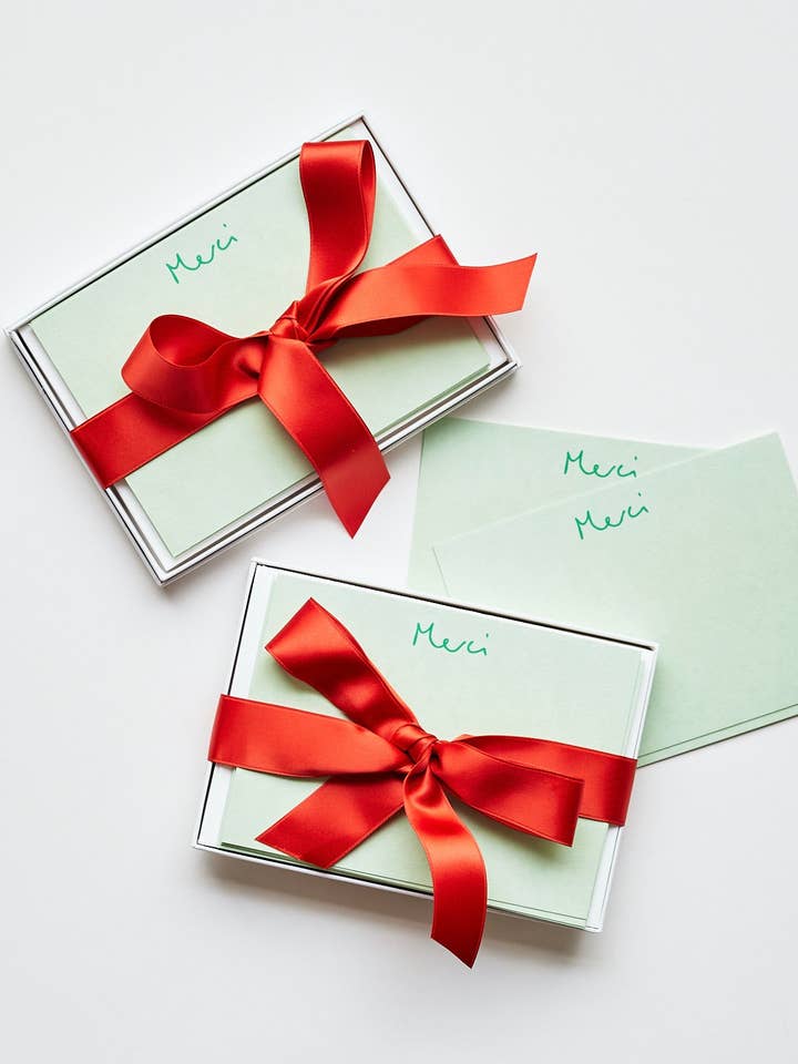 Merci Notelets - Set of 10 for wholesale by Heather Evelyn