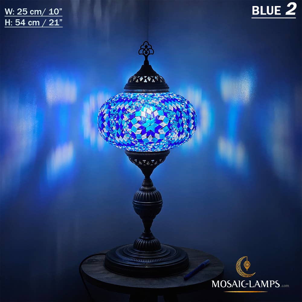 Mosaic Lamps - Wholesale Accent/Desk Lamp - 10+ Colors - Turkish Mosaic X Large Globe Table Lamp, Marrak3