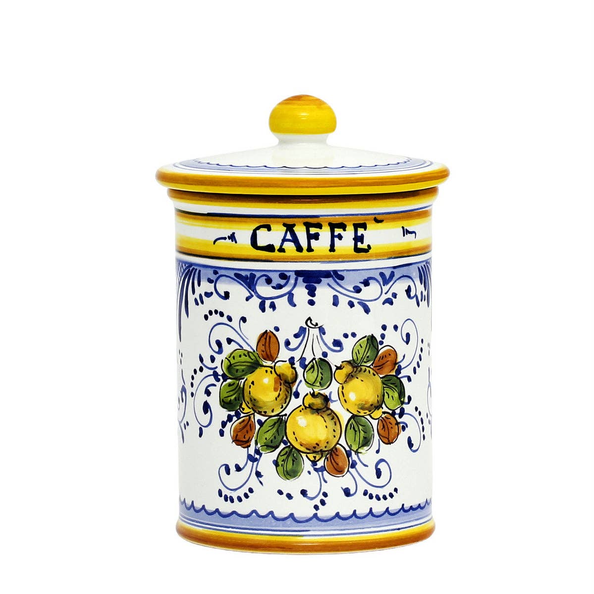 Artistica - Deruta of Italy – wholesale Canister – LIMONCINI: Tuscan Canister 'CAFFE' (Coffee) lemon design0
