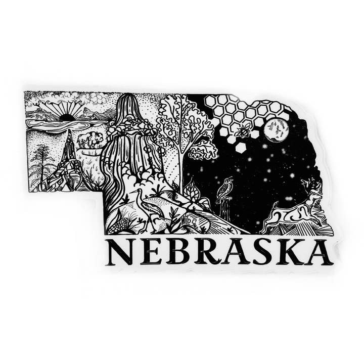 NEBRASKA State 4" sticker for wholesale by Wild Slice Designs