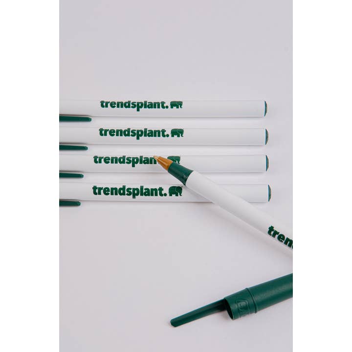 Trendsplant Clothing - Wholesale Pen - Logo BIC® Eco Ball Pen 5 Pack White/Trendsplant Green