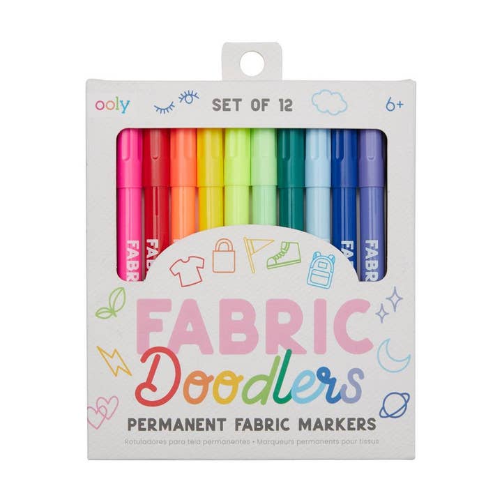 Fabric Doodlers: Permanent Fabric Markers (Set of 12) for wholesale by OOLY