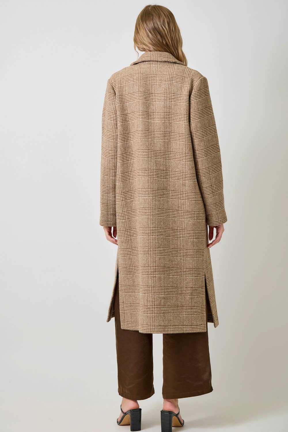 Mystree – Großhandel Mantel - Damen – Hahnentritt-Karomuster-Langmantel 611594