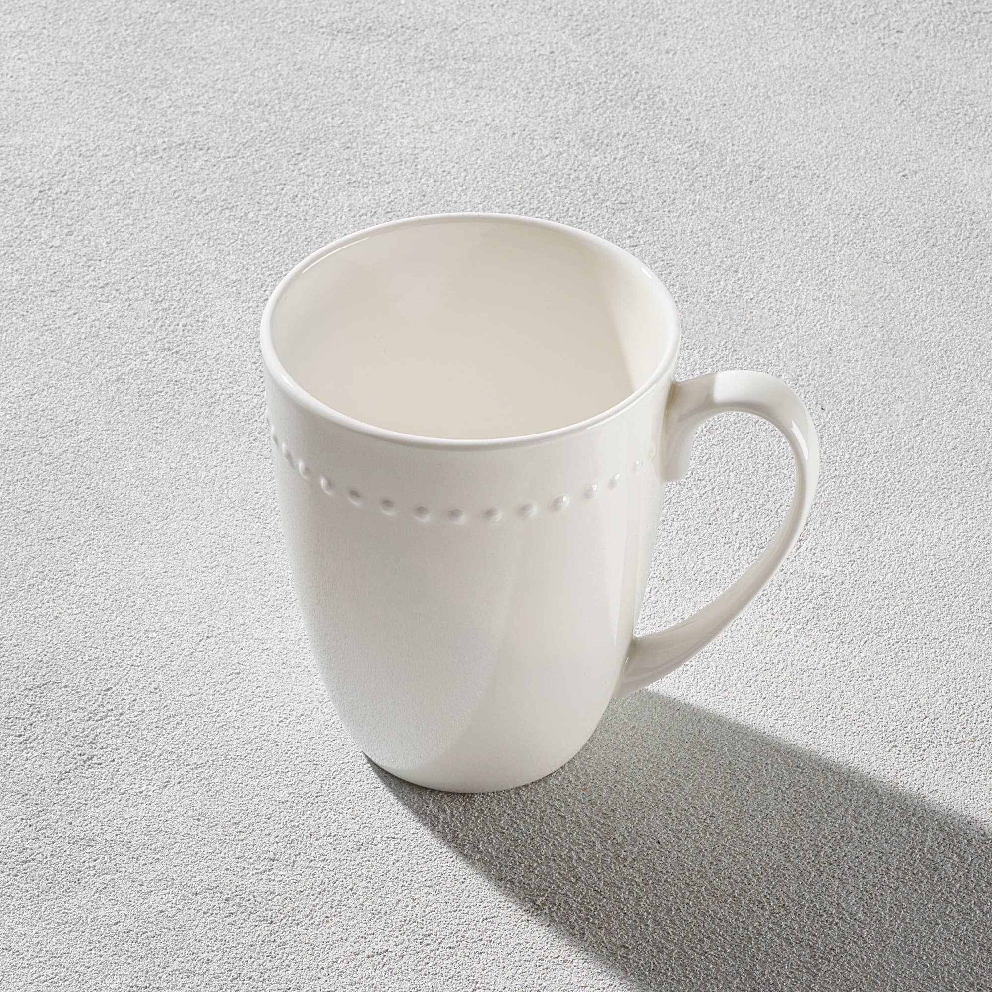 Kadra Kitchenware - Wholesale Coffee Mug - Maison Neuve - Hobnail, Bone China Coffee Mug