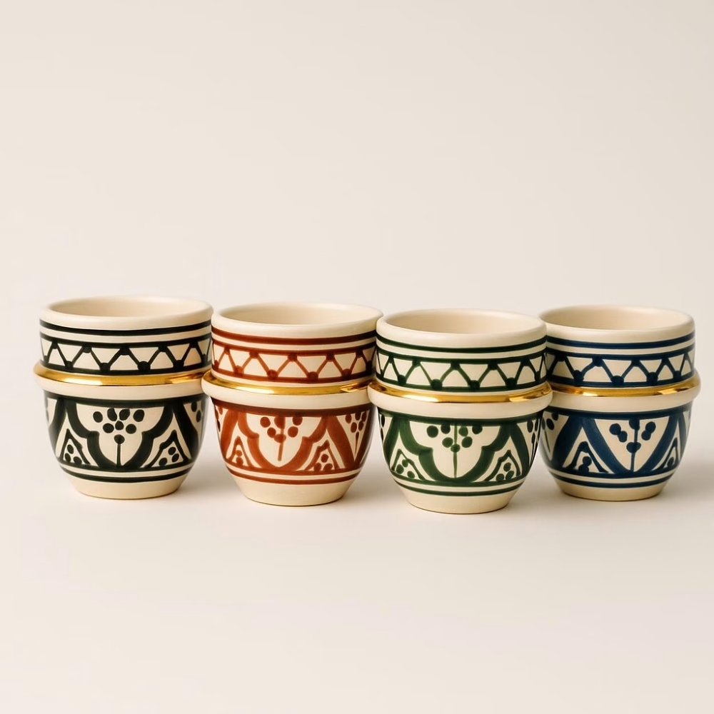 High crafty - Wholesale Coffee/Tea Cup - Hand-Painted Gold-Rim Espresso Cup – Artisan Ceramic – 2 oz 15