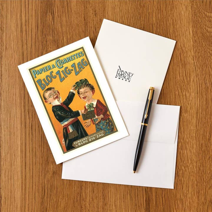 Found Image Press - Wholesale Stationery/Notecard Set - Greeting Card FG-120 Advertisement for Zig-Zag Cigarette Pap1