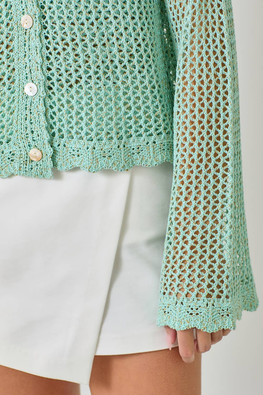 Mystree - Wholesale Cardigan - Women's - 61100 Crochet Style Knit Cardigan 13