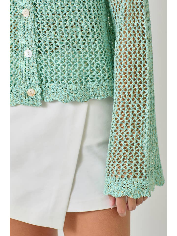 Mystree - Wholesale Cardigan - Women's - 61100 Crochet Style Knit Cardigan 13