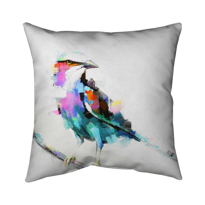 Contemporary Pink Pillow | Colorful Bird Design for Bedroom for wholesale by BEGIN HOME DECOR