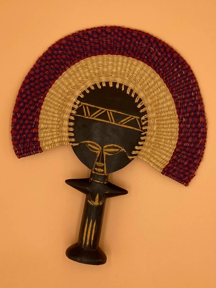 Abanico decorativo de pared madera tallada a mano para venta al por mayor de Voyage