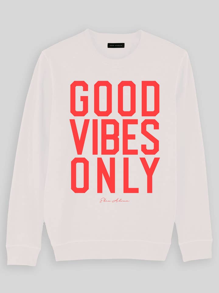 Good Vibes Only Premium tröja med rund hals för wholesale av Eden Ashram