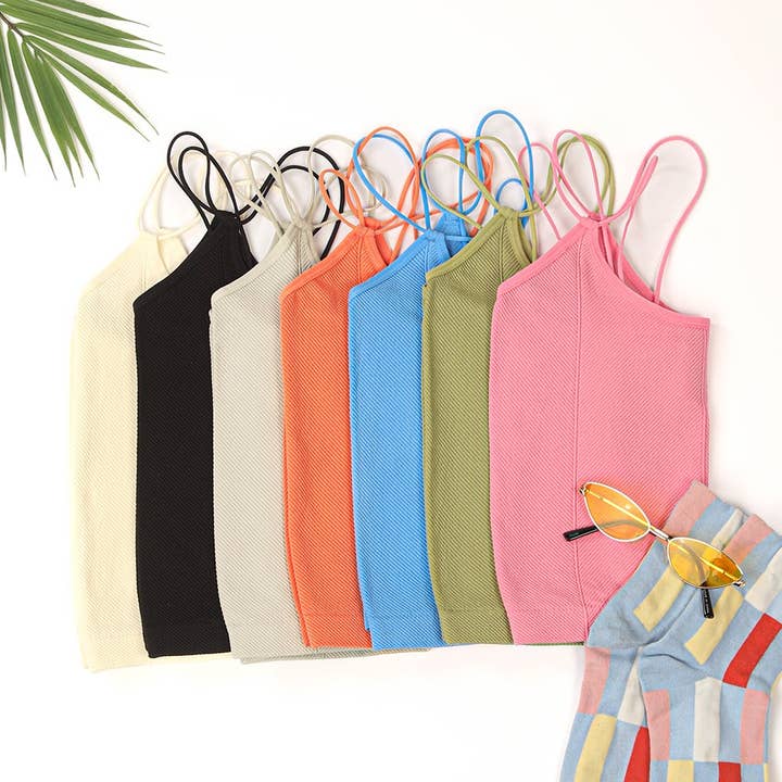 Débardeur Slim Fit Doux et Extensible à Double Bretelles pour la vente par Apolline