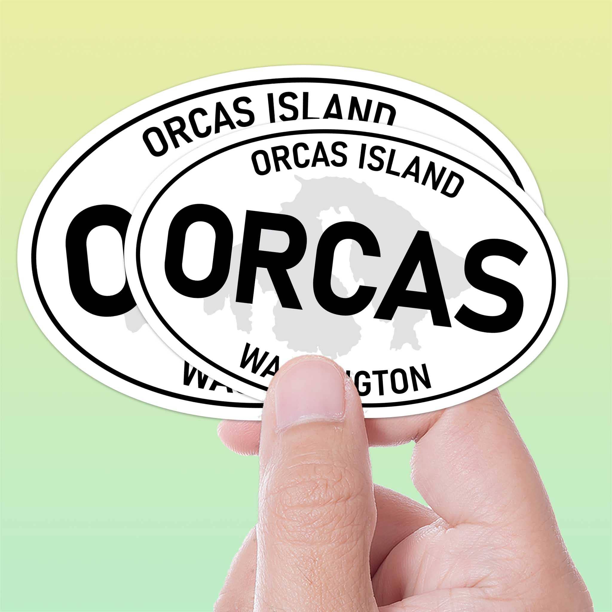 Sentinel Supply - Vendita all'ingrosso Adesivo - Adesivo ovale bianco Orcas Island Washington1
