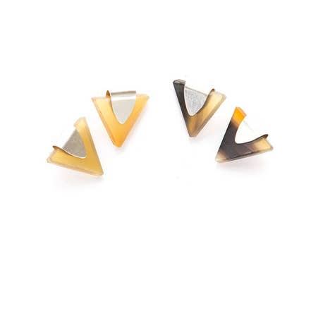 Fair Anita - Wholesale Stud/Post Earrings - Triangle Horn Studs - Silver