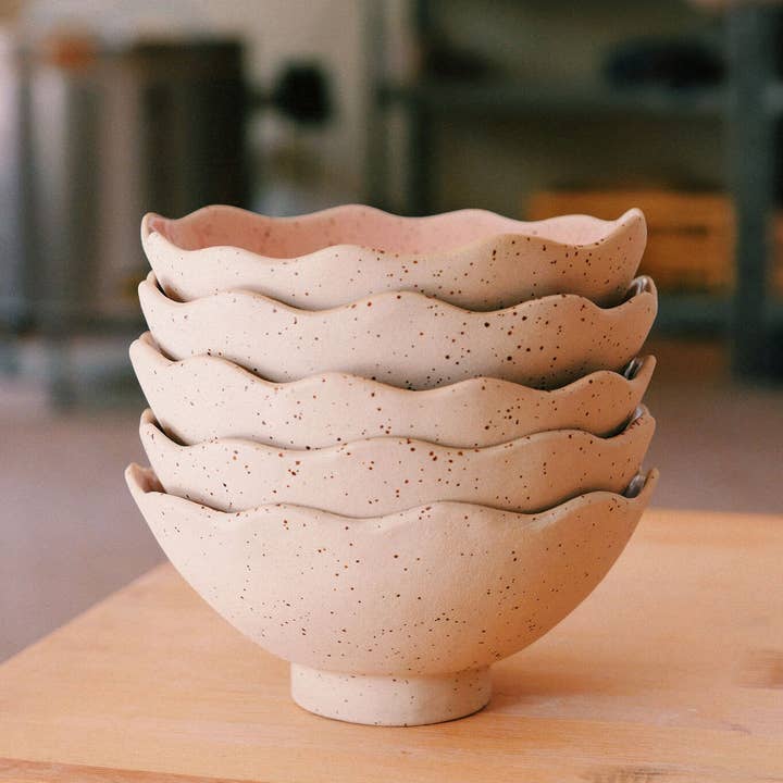 Ohyoko ceramics - Wholesale Serve Bowl - Handmade ceramic stoneware bowls with waves7