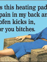 STICKER: Zodra dit verwarmingskussen de pijn in mijn... verlicht. voor wholesale door Ephemera