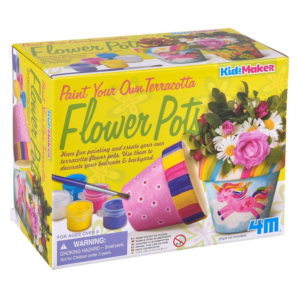 The Toy Network - Wholesale DIY Craft Kit - Kids - KidzMaker/Paint Your Own Terracotta Flower Pots4