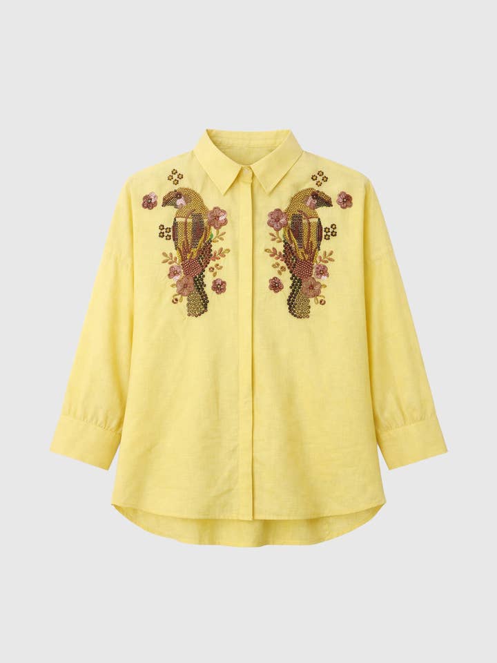 CAMISA SHANNYLA amarela por atacado de An'ge