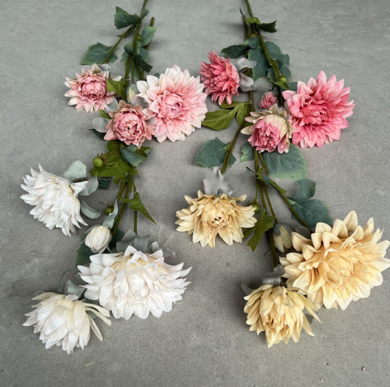 Sweet Home Deco – wholesale Artificial flowers – 28''T Faux Silk Dahlia Flower Spray, Spring/Summer Dahlias 3