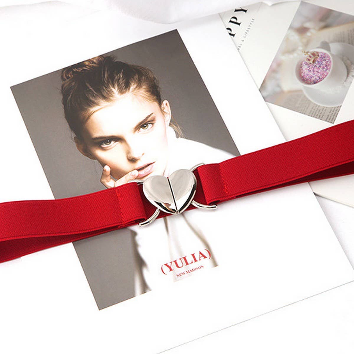 NINEXIS - Wholesale Belt - Women's - CWABE0562_LOVE BUCKLE ELASTIC BELT1