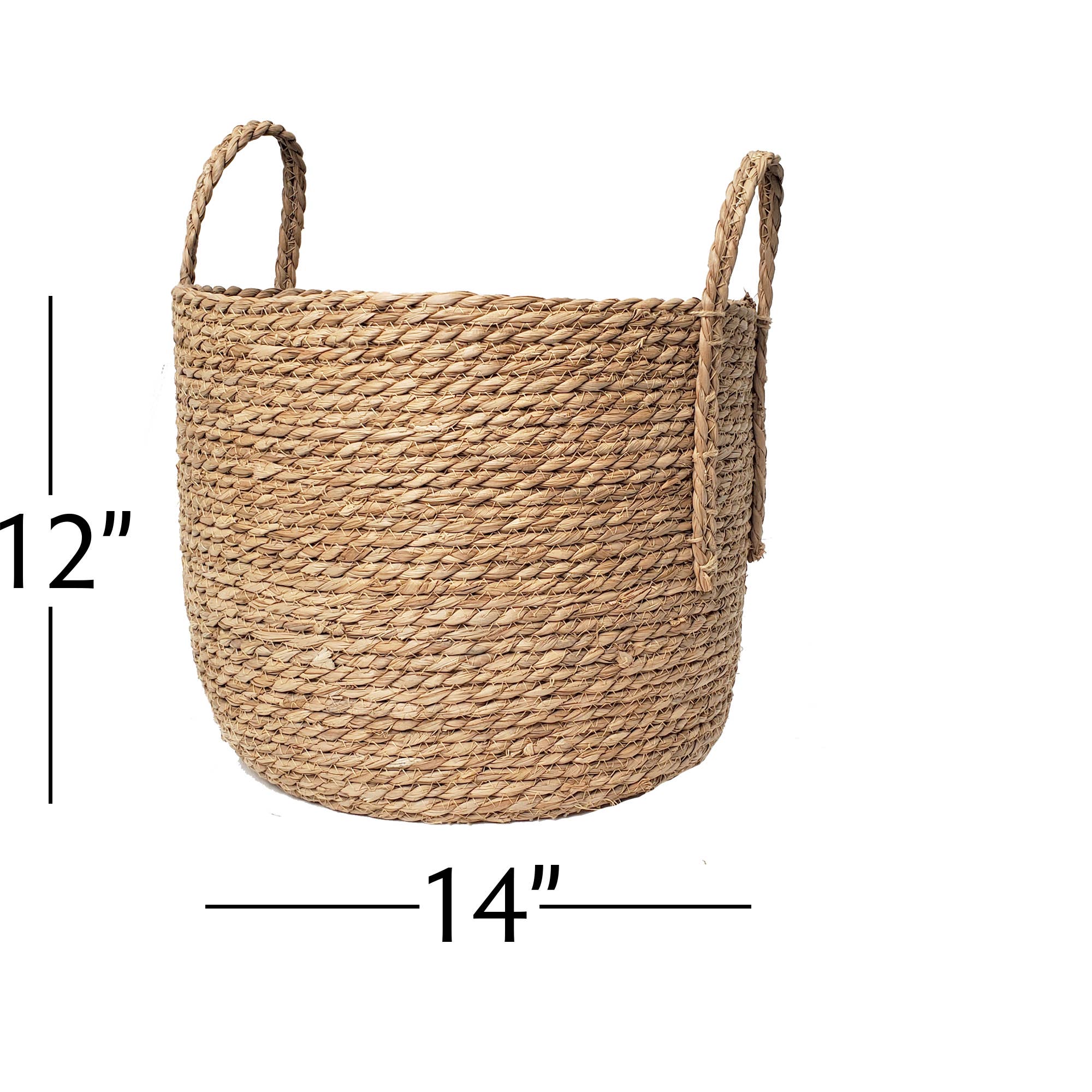 Portofino International Trading, USA - Wholesale Basket - Woven Rattan Floor Round Basket - 14" Diameter x 12"H1