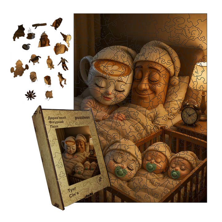 Wooden Jigsaw Puzzle Tun Sahur Family for wholesale by Max Woody™