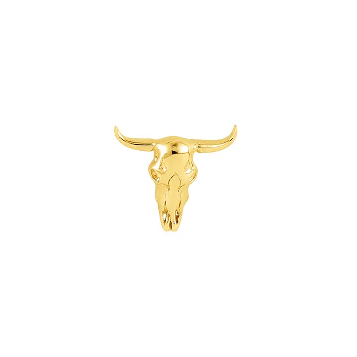 Buckaroo Skull – 14K Gold Threadless & Threaded End for wholesale by Piercing-zone